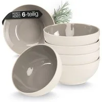 Moritz & Moritz Geschirr-Set CAVO Müslibowl Stone (6-tlg), Steinzeug, Spülmaschinengeeignet