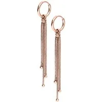 Wildcat Paar Ohrhänger Little Square Venezia Chain Hoops (pair) - Roségold, Chirurgenstahl 316L - wasserfest, langlebig, hautverträglich