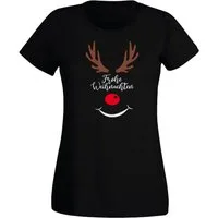 G-graphics T-Shirt Frohe Weihnachten - Rentier Slim-fit Damen T-Shirt mit Weihnachtsmotiv