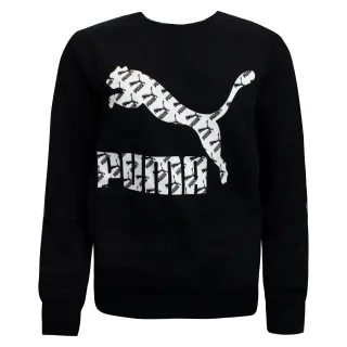 Puma Logo Crew Füllung Sweatshirt Grafikpullover Schwarz - Herren