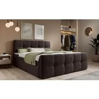 thematys Boxbett mit Bettkasten 140x200–200x200 cm – Velours oder Bouclé Bezug – (Polsterbett Bonnellfederkern Matratze H3 + Gratis 3cm Topper, Boxbett - Luxus Doppelbett mit Stauraum)
