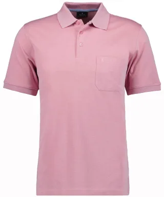RAGMAN - Softknit-Polo mit Brusttasche, kurzarm rosa - Gr. - XXL