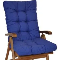 Rattani Hochlehnerauflage Hochlehner Auflage Sylva Hochlehner Auflage Gr. 120 x 50 cm dunkelblau, Material Uni Living blau