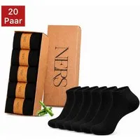 NERS Sneakersocken 6 Paar aus Bambus für Damen & Herren Kein Verrutschen, mit Komfortbund (20-Paar, 12 Paar) Premium Sneaker Socken, ohne drückende Naht, Atmungsaktiv & Weich