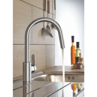 Grohe Get Küchenarmatur 31484001 chrom, mit C-Auslauf und Dual-Spülbrause