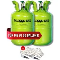 Folat Helium Ballongas Heliumflaschen SETS für bis zu 30-90 Luftballons - Helium, XXL Set für Hochzeit, Geburtstag, Party – für bis zu 60 Luftballons