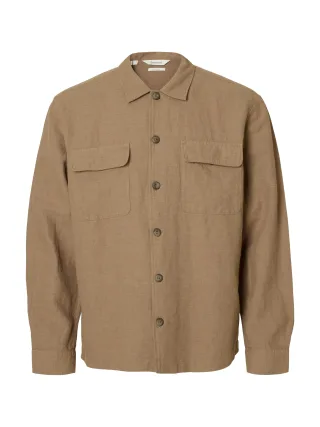 SELECTED MEN - SLMOTTO LEROY LINEN BLEND OVERSHIRT NOOS - Gr. - S