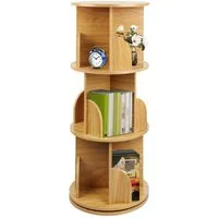 JEOBEST Bücherregal Drehbare Bücherregal mit 3 Ebenen, 1-tlg,360°Rotating Bookshelf,Kinderbücherregal Standregal,Freistehend