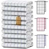 NatureMark Geschirrtuch 10er-Set Küchentücher 50x70cm, (Set, 10-tlg., 10x Geschirrtücher 50x70cm), 10x Geschirrtücher kariert, weich, 100% Baumwolle, Royal blau