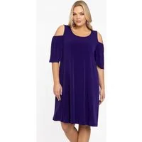 YOEK Midikleid Damen Kleid Große Größen mit Cut-Out