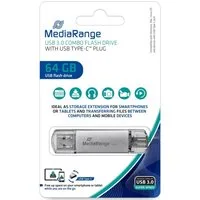 Mediarange Mediarange USB Stick 64GB Speicherstick Combo silber Typ C USB 3.0 USB-Stick