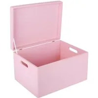 Creative Deco Holzkiste mit Deckel XXL groß 40x30x24 cm Erinnerungsbox Baby Holzbox, mit Griffen, Scharnieren