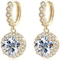 Jumpeak Paar Ohrstecker 585 Gold, 1-3 Karat Diamanten im Rundschliff, Damenohrringe, E, VS1, 3EX, IGI-Zertifikat Diamantohrringe für Damen, Geschenk