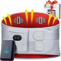 ALLJOY Massagegerät 170CM Massagegerät Rücken Heizkissen Kabellos Wärmegürtel 10000mAh, Lindert Rücken-und Lendenschmerzen,Muskelverspannungen,Regelschmerzen, 3 Stufen Massage & Wärmestufen, USB-Heizkissen mit Rückenunterstützung