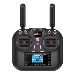 HOTRC HT-10A 2.4GHz 10CH FHSS 1.7-Inch Color Screen Radio Transmitter with F-10A Receiver for RC Car Ship Airplane Model