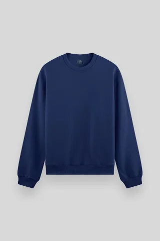 Herren Unifarben Rundhals-Sweatshirt