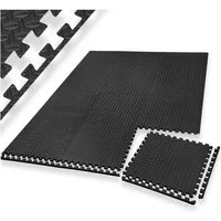 tectake Bodenschutzmatte Schutzmattenset, 12er Set mit 24 Randstücken, 12-teilig mit 24 Randstücken