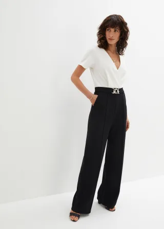bonprix Overall mit dekorativer Schließe, schwarz, Gr.52, festlicher Overall mit dekorativer Schnalle