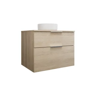 Burgbad Keramik Waschtisch-Set Eqio Eiche Dekor Cashmere/Alpinweiss, SGUM080F3180C0001 SGUM080F3180C0001