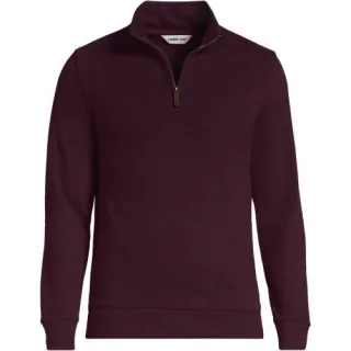 Reißverschluss-Pullover aus Bedford-Ripp für Herren in Tallgröße, Herren, size: tall, Blau, Baumwolle, by Lands' End