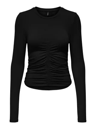 ONLY - ONLISLA L/S RUCHED TOP JRS black - Gr. - S