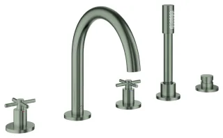 GROHE 5-Loch-Wannen-Kombination Atrio 29408 Kreuz-Griff satin steel, 29408MS0 29408MS0