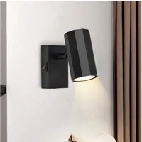 Nettlife Wandstrahler Wandspots 1 Flammig Schwarz GU10, Schwenkbar 330°, LED fest integriert, Wohnzimmer Küche Schlafzimmer