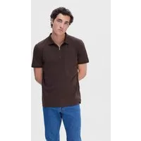 Selected Poloshirt SLHFAVE ZIP SS POLO NOOS Baumwollmischung, regular fit