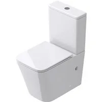 doporro Tiefspül-WC Stand-WC bodenstehend Design Toilette Silent-Close spülrandlose, Wandmontage
