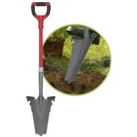 EASYmaxx Spaten - & Wurzelsäge 114cm grau/rot, (1-St), Spaten- & Wurzelsäge mit einer V-förmigen Klinge & mit Flaschenöffner