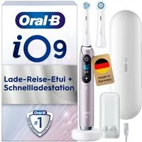 Oral-B Elektrische Zahnbürste Oral-B iO Series 9, Aufsteckbürsten: 2 St., 2 Aufsteckbürsten, 7 Putzmodi für Zahnpflege, 3D-Analyse, Farbdisplay & Lade-Reiseetui