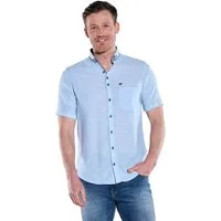 Engbers Kurzarmhemd Herren Kurzarm-Hemd mit Leinenanteil, Brilliantblau