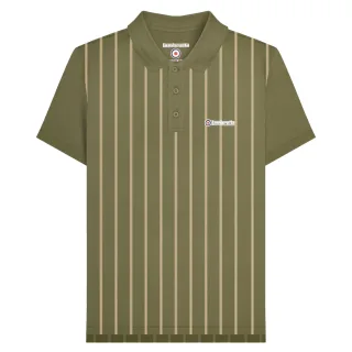 Lambretta - Poloshirt für Herren (Khakigrün/Cremefarbe)