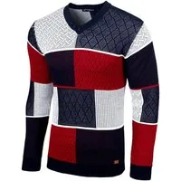 Baxboy Strickpullover Baxboy Herren Pullover V-Neck Strick-Pullover Rundkragen BB-52301