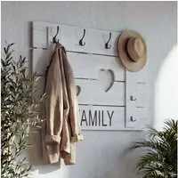 MCW Garderobenpaneel MCW-C89F, Shabby-Look, 4 große und 4 kleine Haken