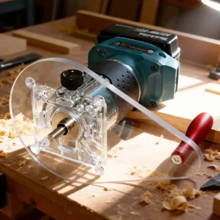 ENJOYWOOD Edge Router Base Plate Compatible with Most Trimming Machines Clear Acrylic Design Precision Cutting Stable In