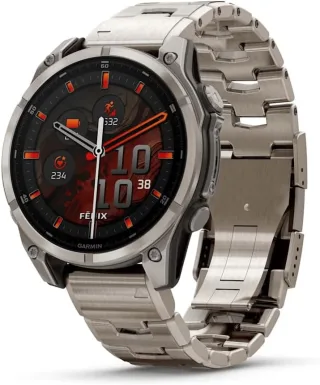 Garmin Fenix 8 Sapphire [inkl. Titanarmband silber] 47mm Titangehäuse silber / grau