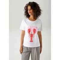 Aniston CASUAL T-Shirt mit Krebs und Schriftzügen bedruckt