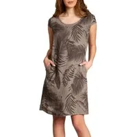 Caspar Sommerkleid SKL027 knielanges elegantes Damen Sommer Leinenkleid Luftig leicht, figurumspielende Form, mit seitlichem Jersey-Einsatz