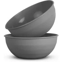 ProHome Schüssel für Küche/Camping, Kunststoff, (2-tlg), Ø25,5 cm, BPA-frei, spülmaschinengeeignet, stapelbar, matte Oberfläche
