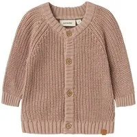 Lil' Atelier Strickjacke NBNEMLEN LS KNIT CARD LIL NOOS weiche Baumwolle, Rippstrick