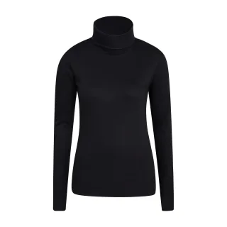 Mountain Warehouse Damen/Damen Meribel Baumwolle Rollkragen Langarm Top (Schwarz)