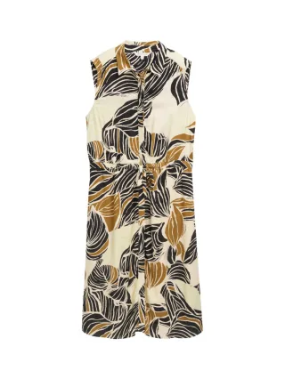 Tom Tailor - Blusenkleid mit Schnürung beige - Gr. - 36