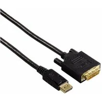 Hama Displayport auf DVI Kabel 1,8m vergoldet Schwarz Video-Adapter Displayport, DVI-D, 180 cm, DP 1.2 Displayport-Stecker zu DVI-D 24+1 Dual-Link Stecker