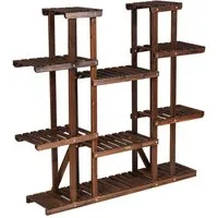 COSTWAY Blumenständer Pflanzenregal, Blumentreppe, 9 Etagen, 125x25x114cm
