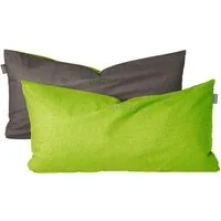 Schiesser Kissenhüllen Doubleface aus weicher Baumwolle mit edlem Melangeeffekt in Wendeoptik, (2 Stück), Made in Green