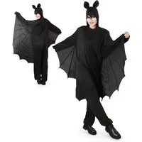 Fries Kostüm Fledermaus Kostüm mit Flügel & Kapuze Universal passend Halloween