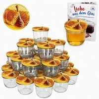 MamboCat Einmachglas 100er Set Einmachgläser 230 ml Deckel mit Honigwabe TO 82 Sturzgläser, Glas