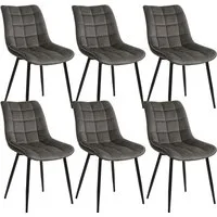 Woltu 4-Fußstuhl (6 St), Küchenstuhl Polsterstuhl Design Stuhl, aus Samt