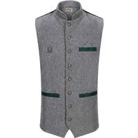 Steigenhöfer Manufaktur Trachtenweste Herren aus Baumwolle - Verstellbarer Rückenriegel - Tiefe Taschen Traditionelle Kugelknöpfe - Einstecktuch - Für ihr Oktoberfest Outfit